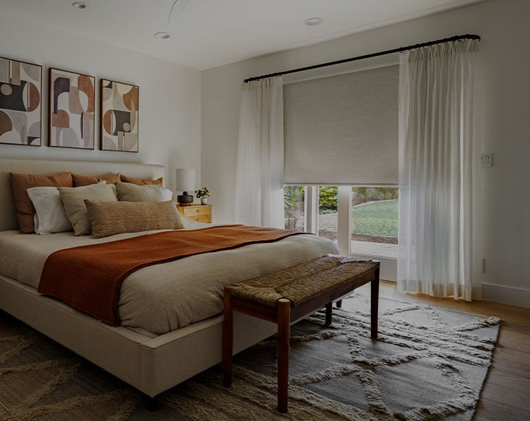 Room Darkening Shades in a bedroom