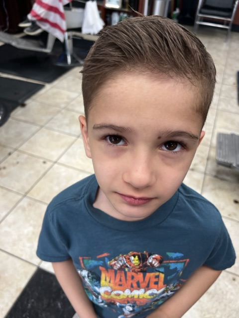 Son after a haircut and looking dapper. 