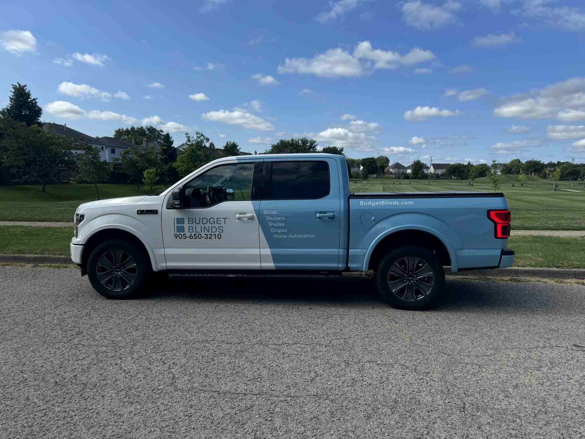 budget blinds install truck 