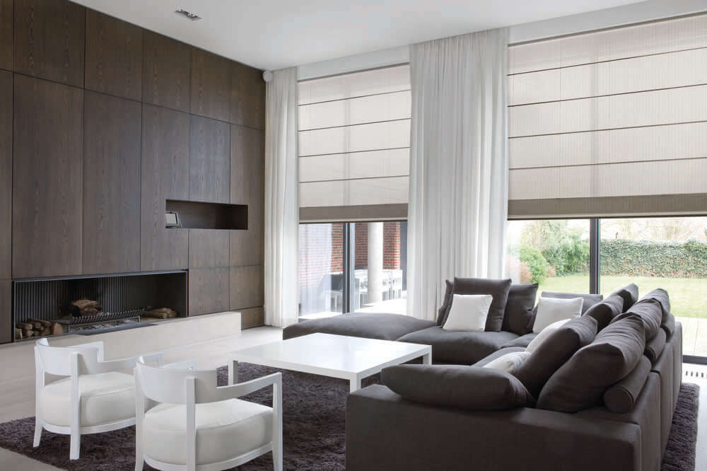 Roman Shades in Living Room