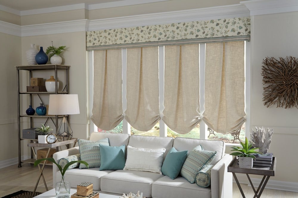 Roman Shades in Living Room