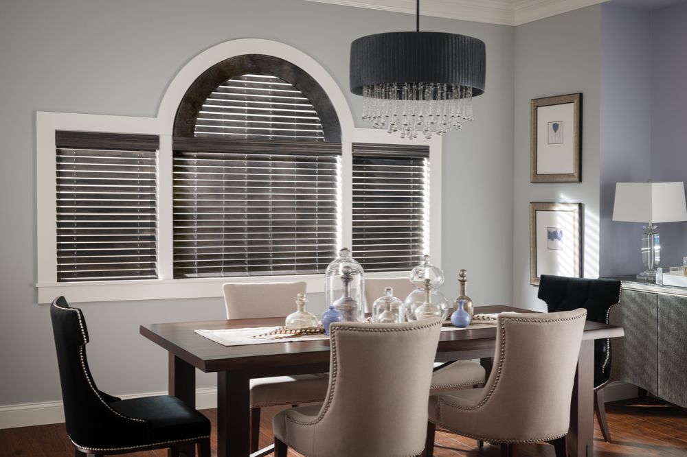 Mini Or Regular Wood Blinds In Dining Room