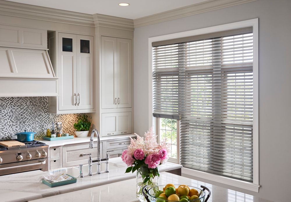 Wood Blinds in Kitchen 