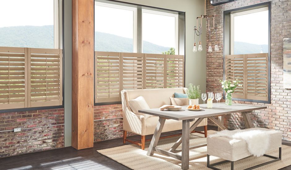 cafe shutters in dining room